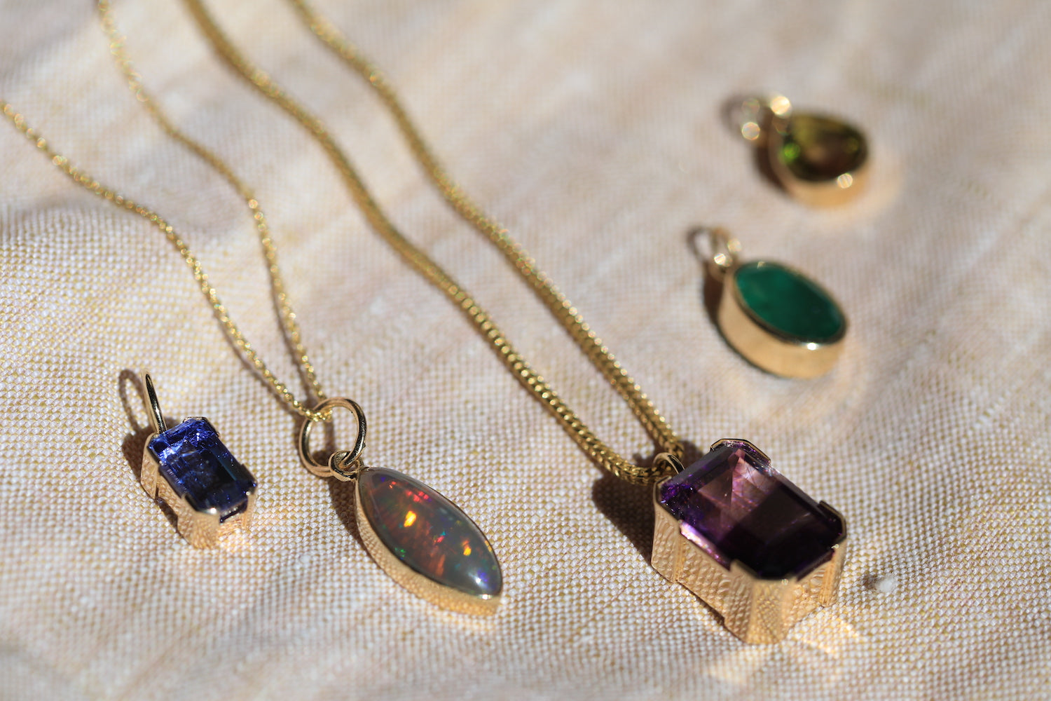 gemstone charm, pendants, fine jewelry necklaces brooklyn, new york, greenpoint