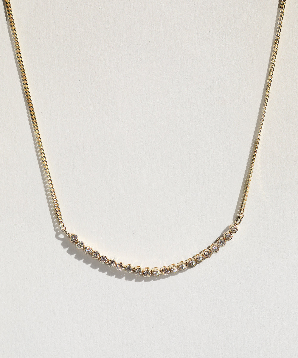 Diamond Necklace 14k Gold NYC fine jewelry brooklyn NY New York jeweler sustainable ethical greenpoint engagement