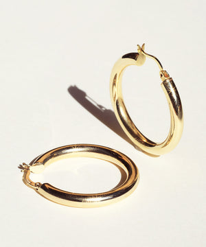 Earrings 14k Gold Hoops NYC fine jewelry brooklyn NY New York jeweler sustainable ethical greenpoint engagement