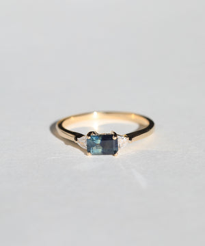 Sapphire Diamond Engagement Ring 14k Gold NYC fine jewelry brooklyn NY New York jeweler sustainable ethical greenpoint engagement