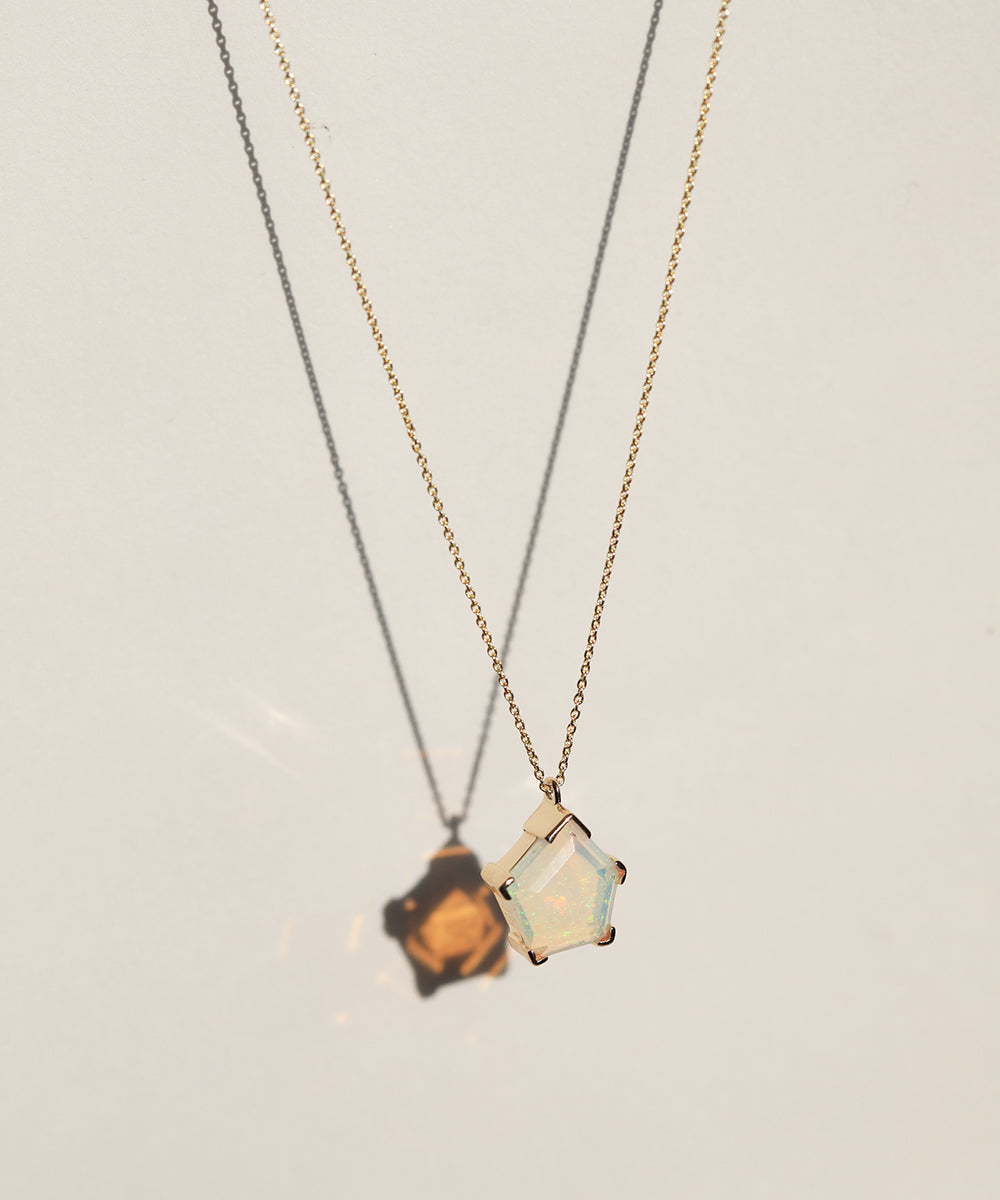 Opal Necklace 14k Gold NYC fine jewelry brooklyn NY New York jeweler sustainable ethical greenpoint engagement