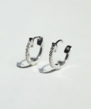 14k gold diamonds hoops earrings  NYC fine jewelry brooklyn NY New York jeweler sustainable ethical greenpoint engagement