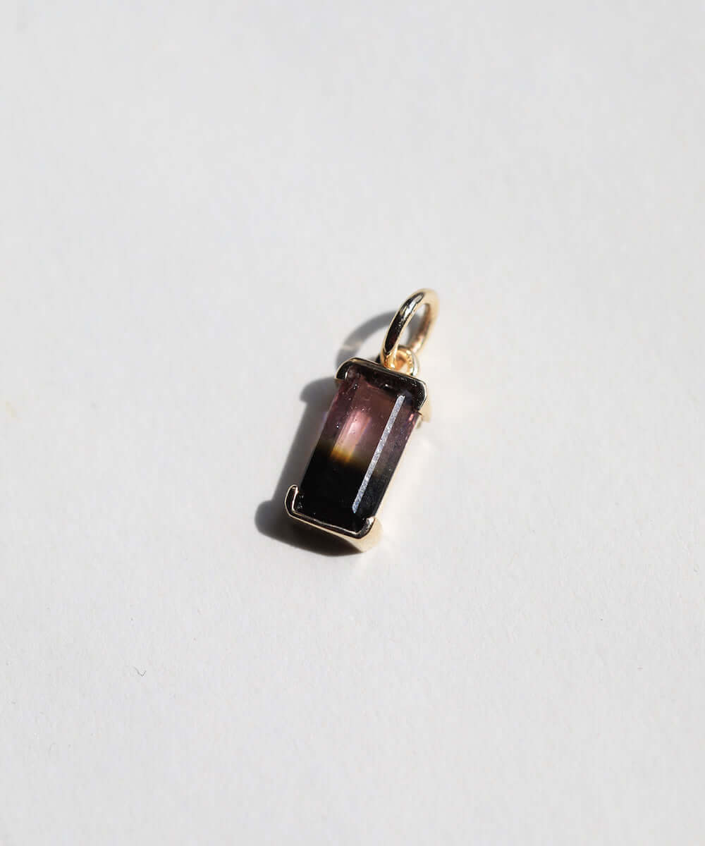 Tourmaline 14k yellow gold pendant NYC fine jewelry brooklyn NY New York jeweler sustainable ethical greenpoint engagement