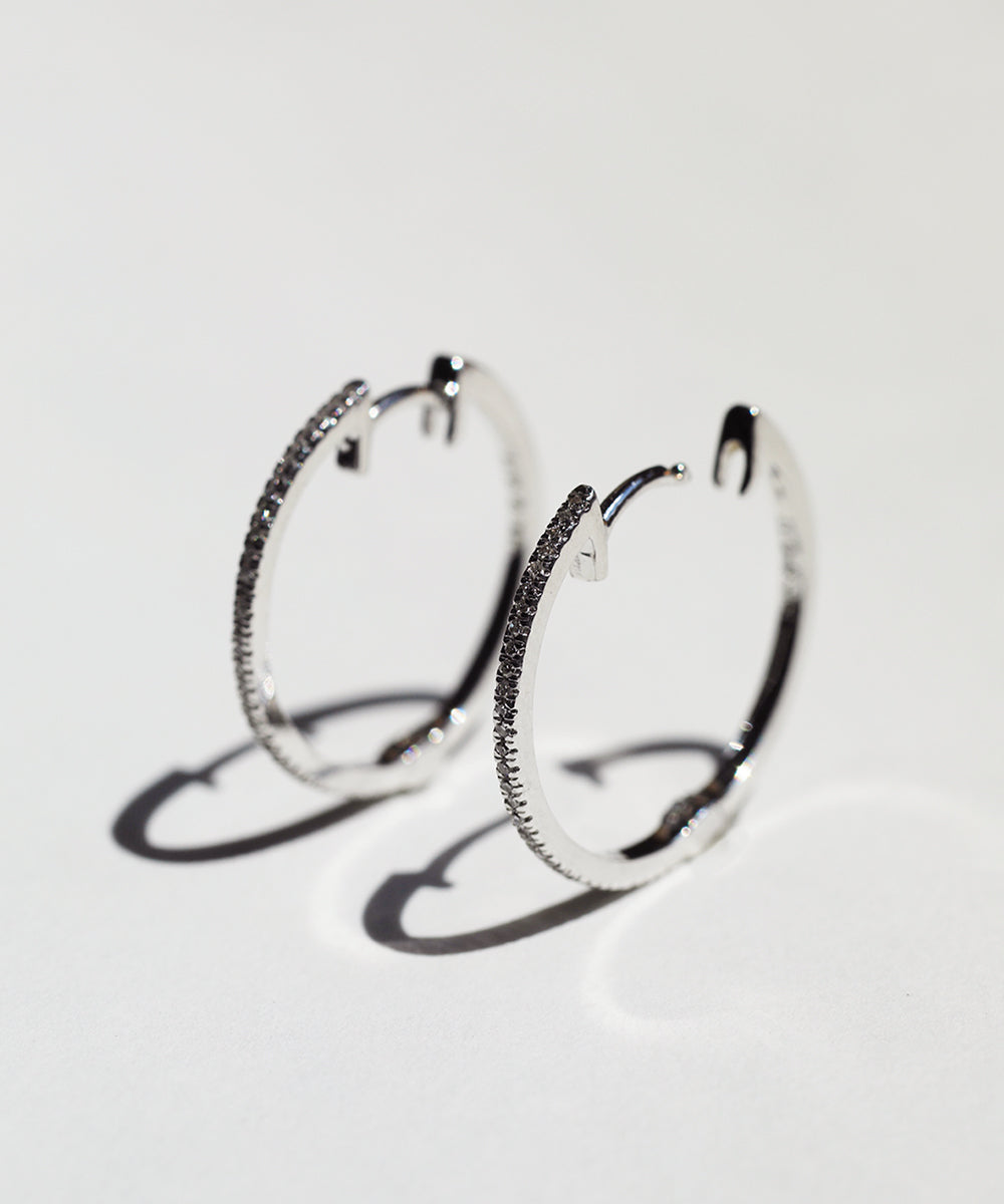 14k gold diamonds hoops earrings NYC fine jewelry brooklyn NY New York jeweler sustainable ethical greenpoint engagement