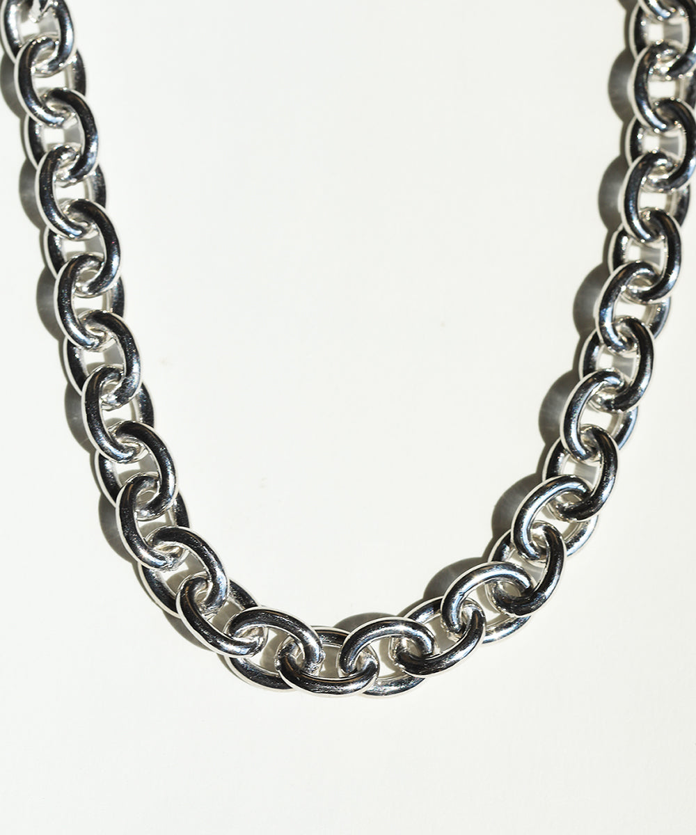 Silver Oval chain Necklace NYC fine jewelry brooklyn NY New York jeweler sustainable ethical greenpoint engagement