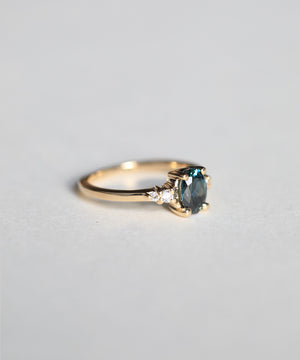 Australian sapphire nyc jewelry engagement yellow gold diamond NYC fine jewelry brooklyn NY New York jeweler sustainable ethical greenpoint engagement