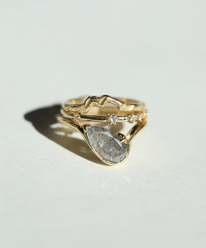 Ring Stack 14k Gold Diamond NYC fine jewelry brooklyn NY New York jeweler sustainable ethical greenpoint engagement