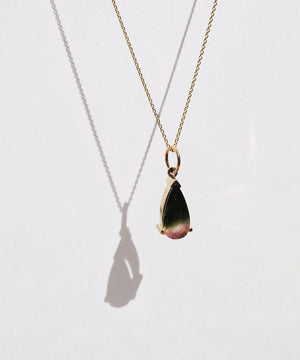 Tourmaline pendent 14k gold NYC fine jewelry brooklyn NY New York jeweler sustainable ethical greenpoint engagement
