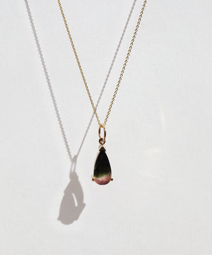 Tourmaline pendent 14k gold NYC fine jewelry brooklyn NY New York jeweler sustainable ethical greenpoint engagement