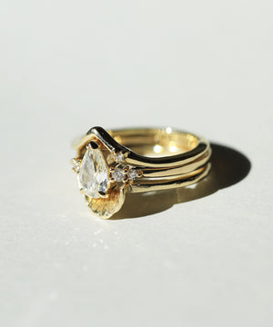 diamond engagement ring stacked gold Brooklyn New York