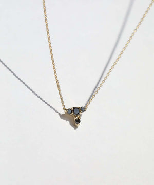 Black Diamond Charm Necklace 14k Yellow Gold Macha Studio Brooklyn New York