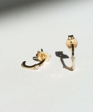 Gold Diamond Hoop Earrings Macha Studio Brooklyn New York