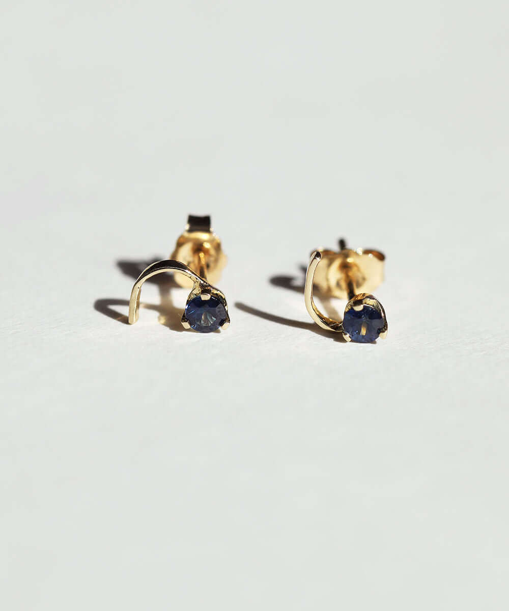 blue Sapphire earrings yellow gold Brooklyn New York