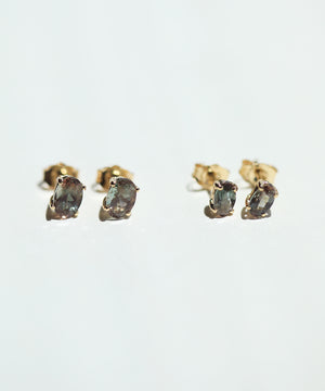 sunstone oval earrings studs gold Brooklyn New York
