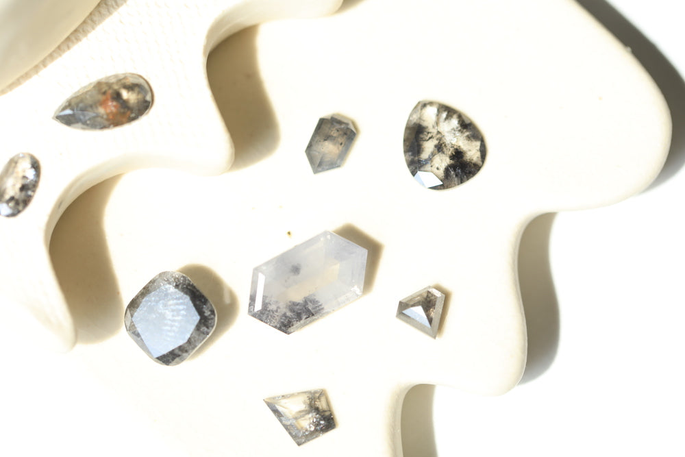 salt & pepper diamonds custom jewelry macha studio rings brooklyn nyc