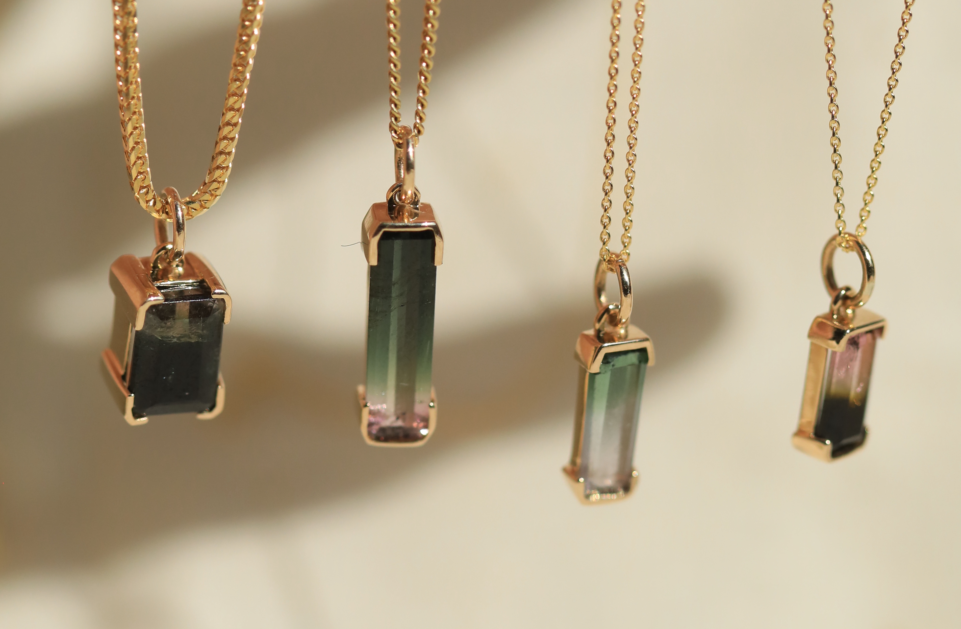 tourmaline opal tanzanite necklace gold fine jewelry brooklyn nyc