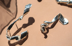 Sterling silver & fine gold brooches inspired by sculpture & vintage pieces. Macha Studio, Brooklyn NYC