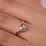 Crest ring with Cognac Trillion diamond