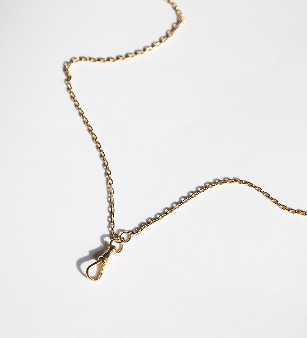 vintage 14k yellow gold dog clip necklace 1900s unique Macha Studio Greenpoint Brooklyn New York City unisex 11222