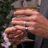 Oval Hallmarked Signet Ring in 14k White Gold