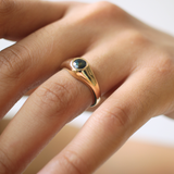 Drew Signet Ring with Bi-color Sapphire