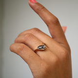Crest Ring with Salt & Pepper Diamond
