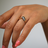 Crest Ring with Salt & Pepper Diamond