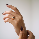 Drew Signet Ring with Bi-color Sapphire