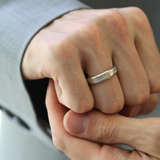 Molten Wedding Band (Tall) in Platinum