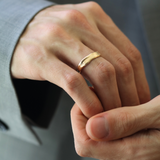 Molten Wedding Band (Tall) in Yellow Gold