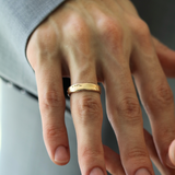 Molten Wedding Band (Tall) in Yellow Gold
