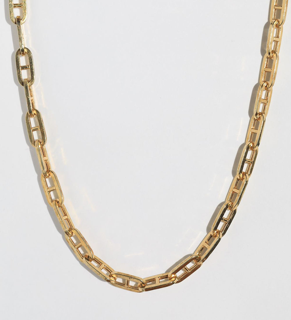 14k yellow gold textured chunky chain vintage necklace 1920s Macha Studio Greenpoint Brooklyn New York City 11222 unisex