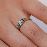 Platinum Foxtail Band with bi-color Sapphire