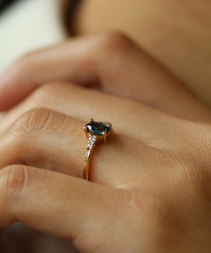 Teal Australian Sapphire Engagement Ring, Macha Studio, Greenpoint, Brooklyn NYC