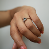 Sloane Oval Teal Sapphire Ring Platinum
