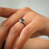 Sloane Oval Teal Sapphire Ring Platinum