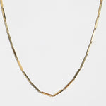 14k yellow gold vintage 1980s textured bar link necklace chain unisex unique Greenpoint Brooklyn New York 11222