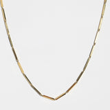 14k yellow gold vintage 1980s textured bar link necklace chain unisex unique Greenpoint Brooklyn New York 11222