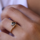 Saturn Ring, Salt and Pepper Diamond