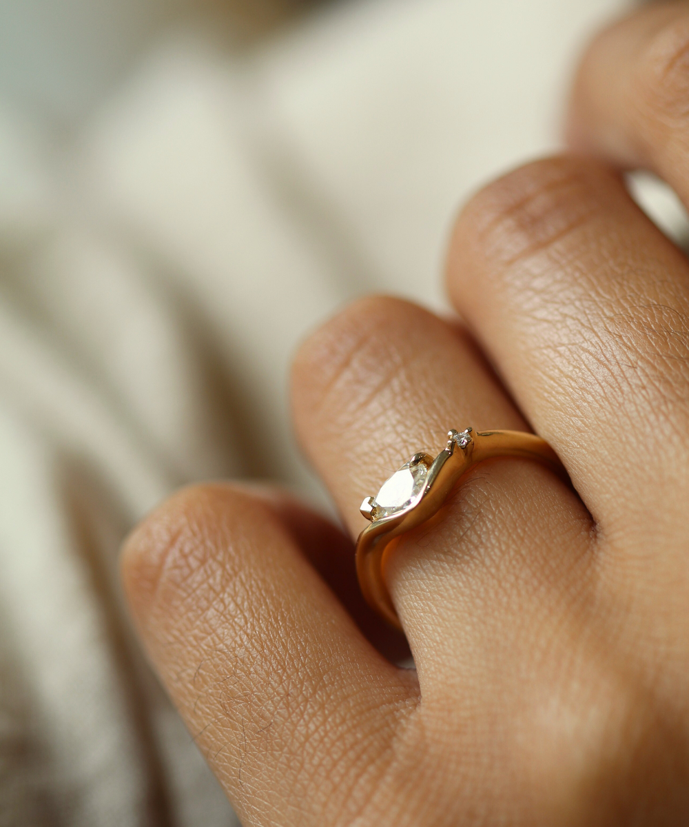 Diamond Wave Engagement Ring, Macha Studio, Greenpoint, Brooklyn NYC