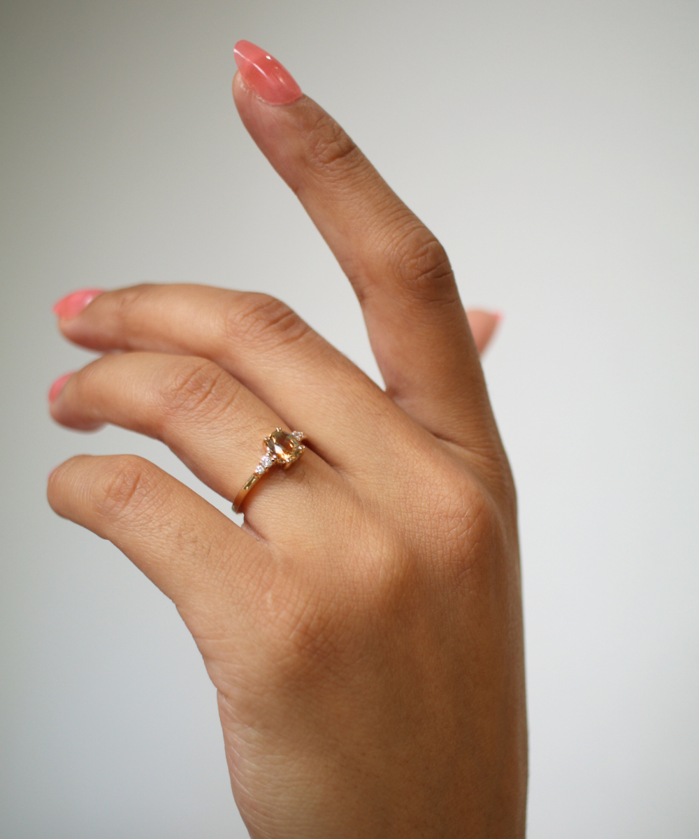 Allie Ring with Orange Sapphire