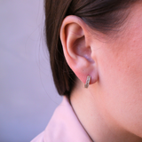 Laura Baguette Diamond Hoop Earrings