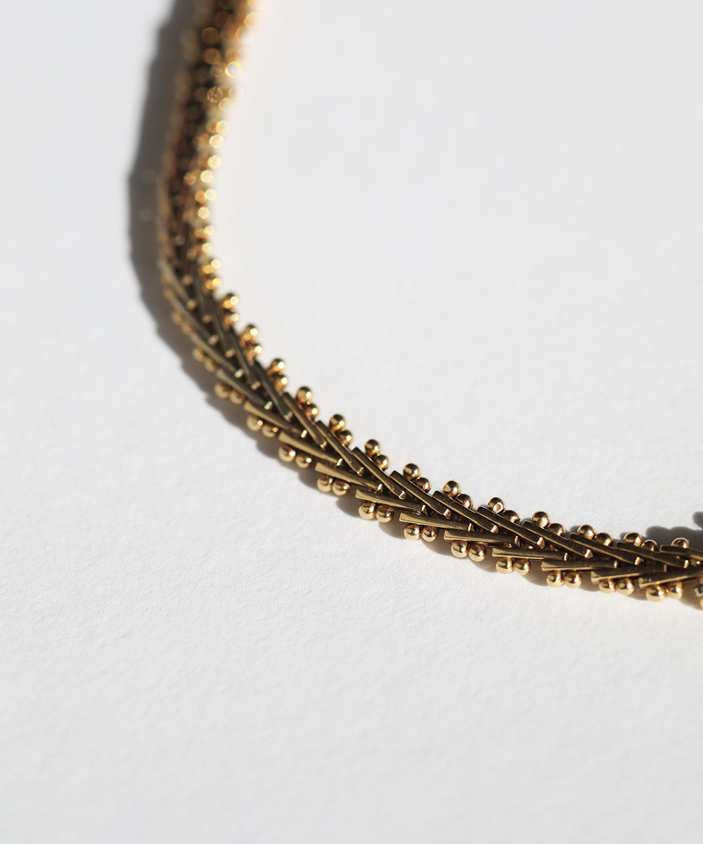 14k yellow gold vintage 1980s textured chevron necklace chain unisex unique Greenpoint Brooklyn New York 11222