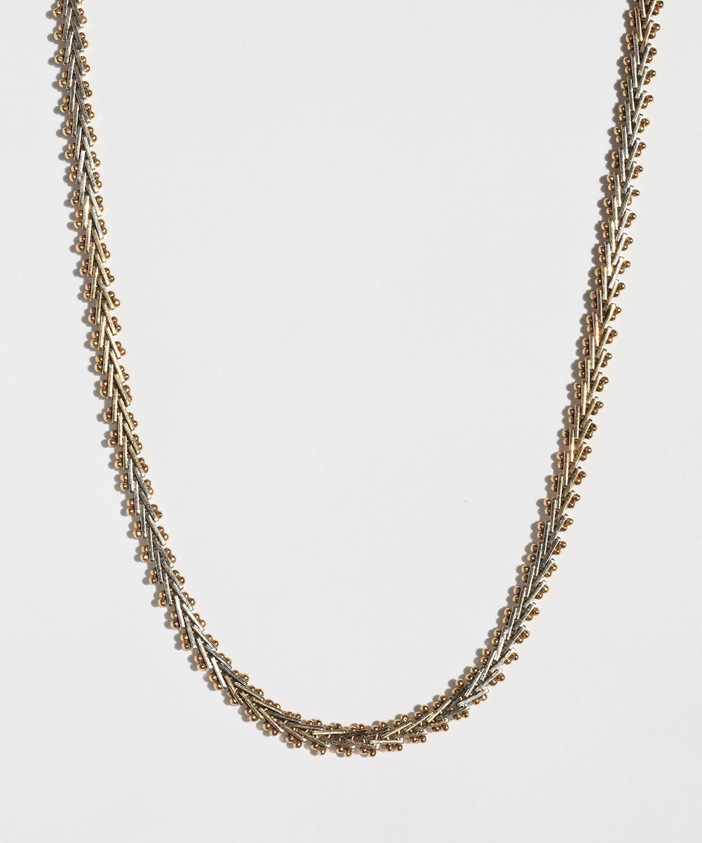 14k yellow gold vintage 1980s textured chevron necklace chain unisex unique Greenpoint Brooklyn New York 11222