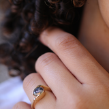 Saturn Ring, Salt and Pepper Diamond