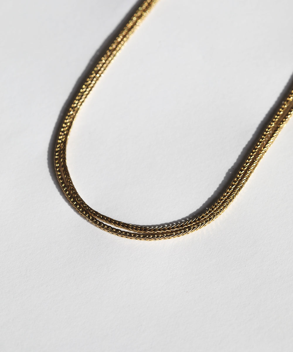 14k yellow gold textured rope vintage necklace 1980s Macha Studio Greenpoint Brooklyn New York City 11222 unisex