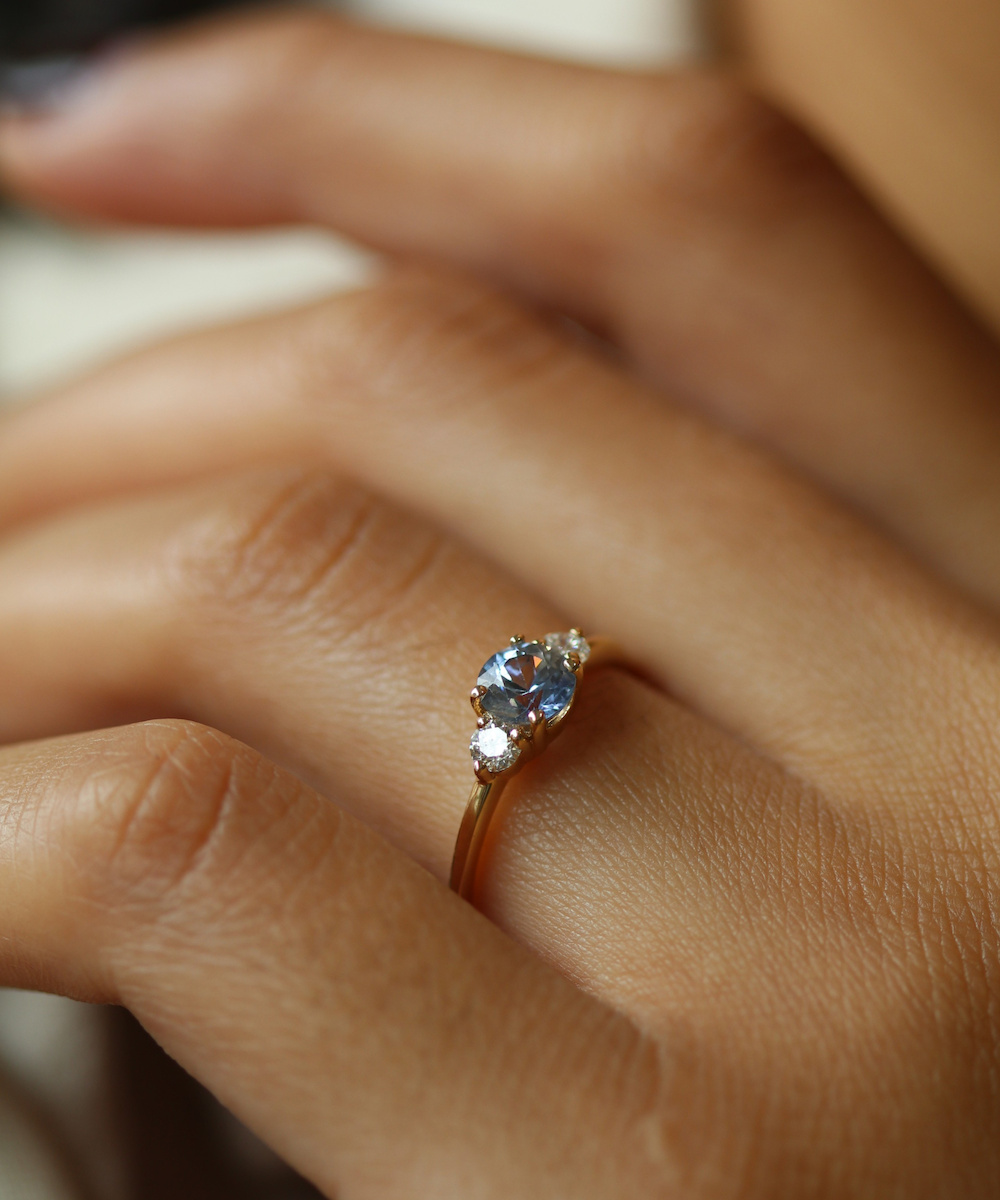 Montana Blue Sapphire Engagement Ring, Macha Studio, Greenpoint, Brooklyn NYC