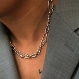 Oval Love Link Necklace Silver