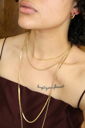 Superlong Flat Curb Chain Necklace