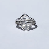 Cosmic Pear with Diamond | Astro Diamond Ring | Asymmetric V Ring